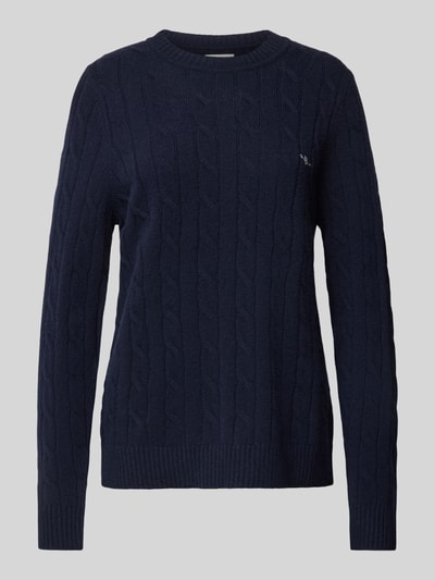 Gant Strickpullover mit Zopfmuster Dunkelblau 2