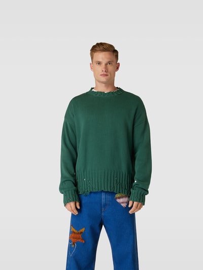 Marni Oversized Pullover im Destroyed-Look Aqua 4