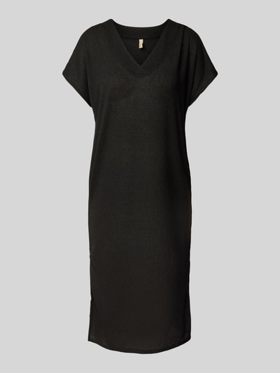 Soyaconcept Midikleid mit V-Ausschnitt Modell 'Delia' Black 2