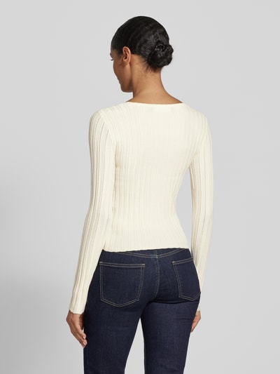 Vero Moda Slim Fit Strickpullover mit Viskose-Anteil Modell 'CECILIE' Offwhite 5