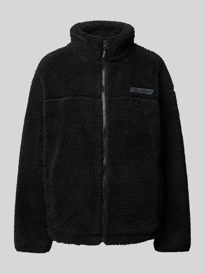 Review Sherpa jacket met labelpatch Zwart - 2