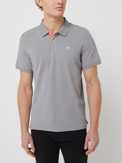 Tom Tailor Poloshirt mit Brand-Stitching Hellgrau 4