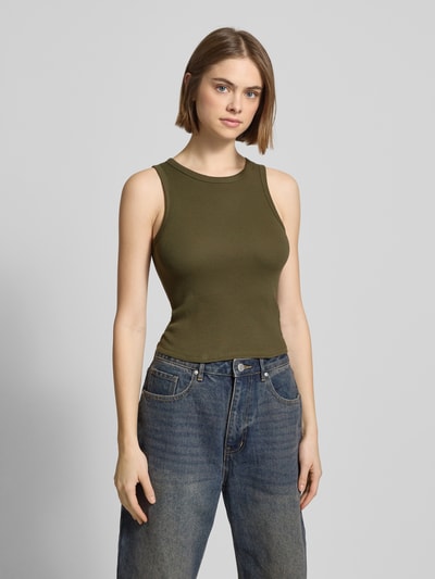 Review Crop Top mit Rundhalsausschnitt Oliv 4