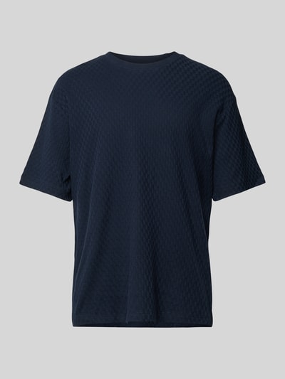 s.Oliver BLACK LABEL Relaxed Fit T-Shirt aus strukturiertem Jersey Marine 2