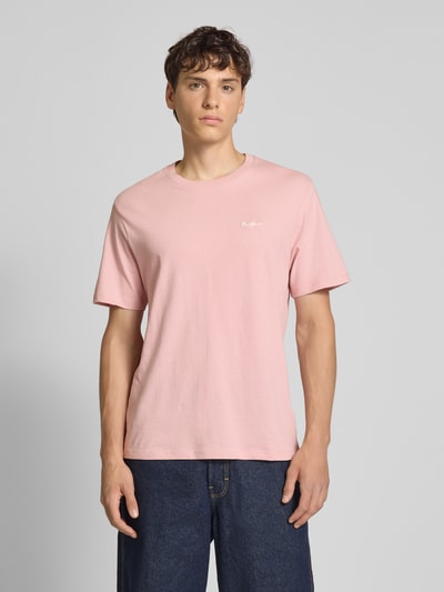 Pepe Jeans T-shirt o kroju regular fit z czystej bawełny Różowy 4