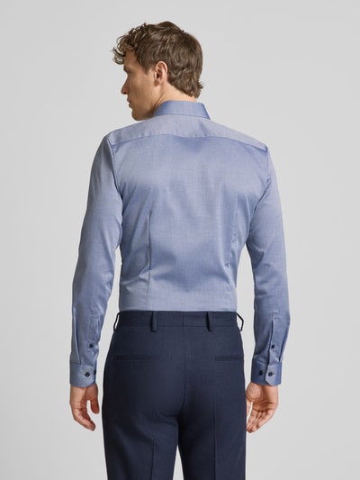 OLYMP No. Six Super Slim Fit Business-Hemd mit Strukturmuster Modell 'New York' Marine 5