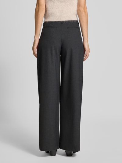 MOS MOSH Spodnie materiałowe z szeroką nogawką i zakładkami w pasie model ‘Evine Scarla’ Ciemnoszary 4