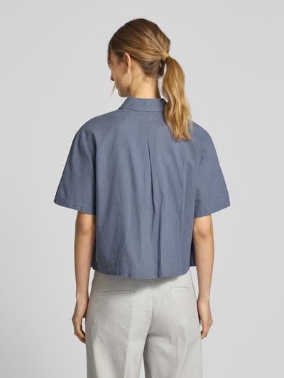 JAKE*S STUDIO WOMAN Korte blouse met kentkraag Jeansblauw - 5