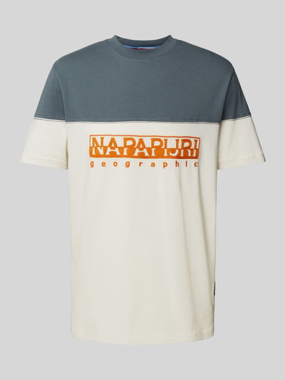 Napapijri T-Shirt mit Label-Stitching Modell 'SATURNIA' Offwhite 1