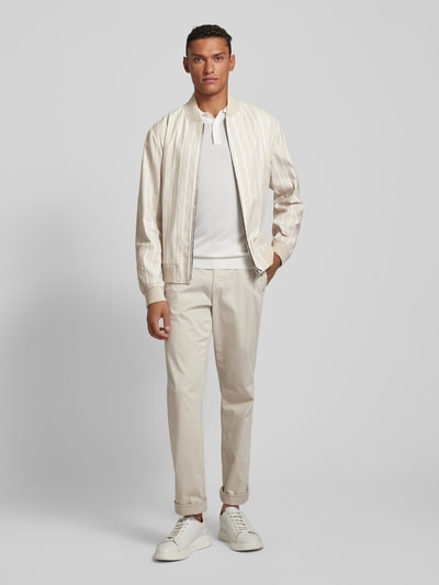 BOSS Blouson met streepmotief en tweewegsritssluiting Beige - 1