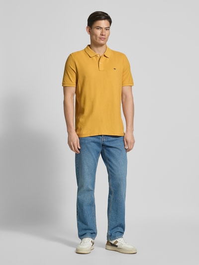 Fynch-Hatton Regular Fit Poloshirt mit Logo-Stitching GELB 1