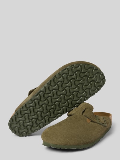 Birkenstock Leren slippers met doornsluiting, model 'BOSTON' Donkergroen - 4