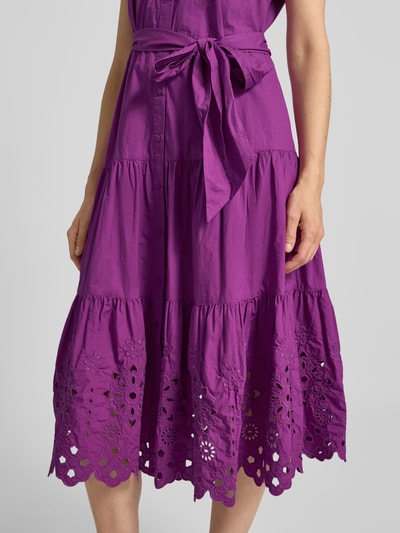 Lauren Ralph Lauren Overhemdjurk met broderie anglaise Paars - 3