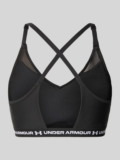 Produktfoto, schwarzer Sport-BH mit Label-Schriftzug Modell 'UA Crossback Low Bra' von Under Armour, Damen Sport-BH von Under Armour