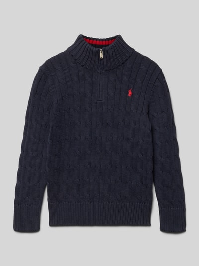 Polo Ralph Lauren Kids Gebreide pullover met labelstitching Marineblauw - 1
