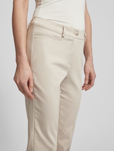 Gardeur Regular fit broek met paspelzakken, model 'Denise' Zand - 3