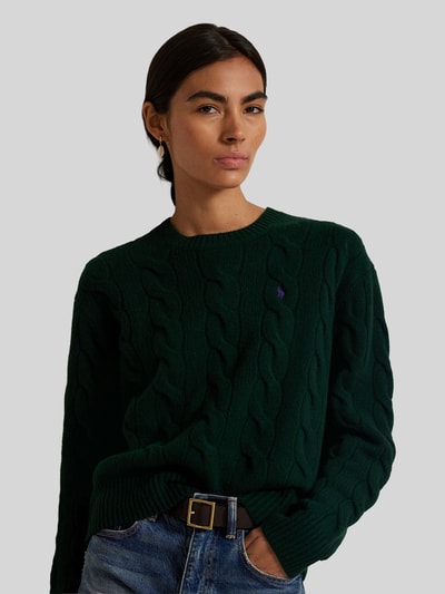 Polo Ralph Lauren Kaschmirpullover mit Zopfmuster Gruen 3