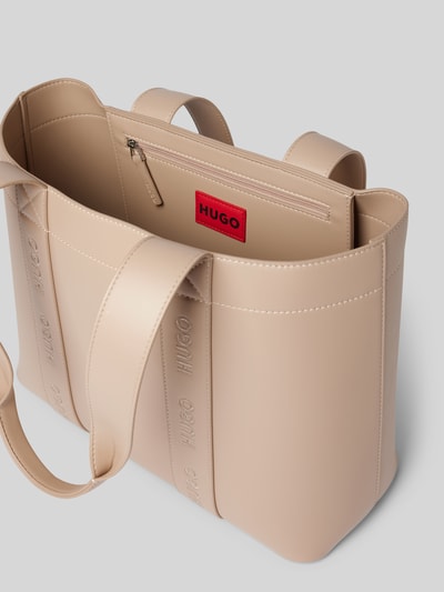 HUGO Torba shopper z wyhaftowanymi logo Szarobrązowy 5