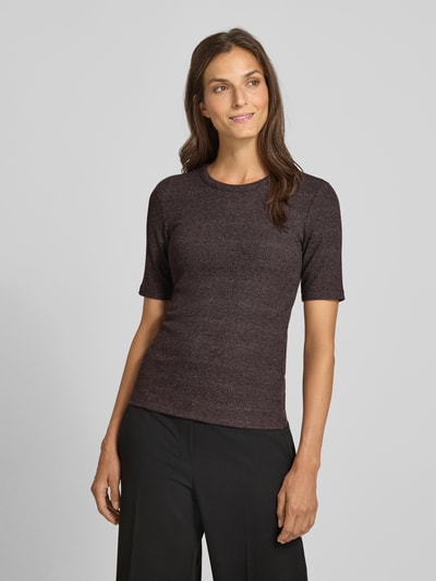 OPUS Strickshirt mit Rundhalsausschnitt Modell 'Sulchen' Schoko 4