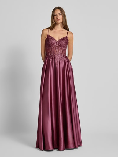 LUXUAR FASHION Abendkleid mit Ziersteinbesatz Rot 4