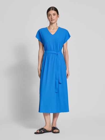 Raffaello Rossi Sukienka midi z wiązanym paskiem model ‘ADINA’ Oceaniczny 4