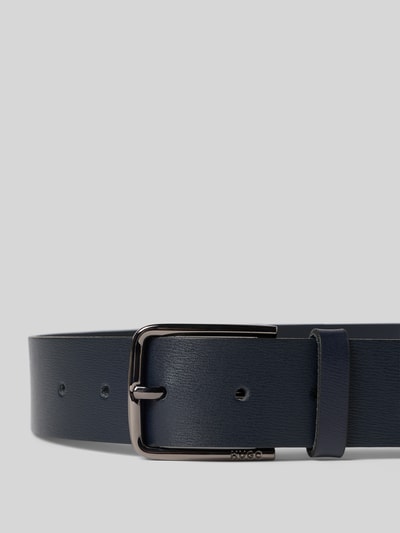 BOSS Leren riem met doornsluiting, model 'GERIK' Marineblauw - 2
