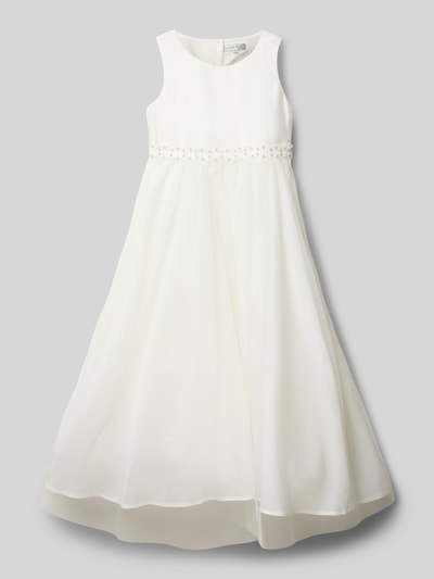 Une Hautre Couture Kleid mit Zierperlen Offwhite 1