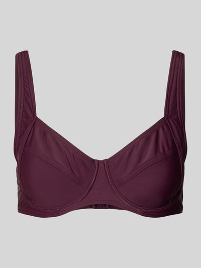 Produktfoto, Bikini-Oberteil mit Bügel und breiten Trägern Modell 'Lolo' von LASCANA, Material-Mix mit Stretch-Anteil, Hakenverschluss, lila.