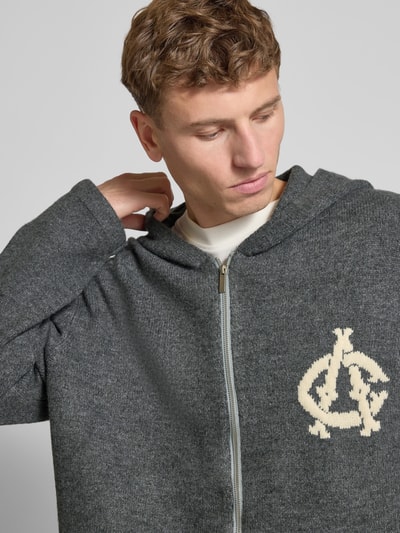 ANOTHER COTTON LAB Strickjacke mit Kapuze Hellgrau 3