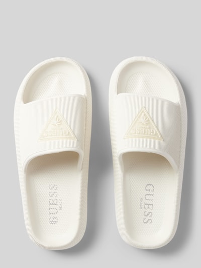 Guess Slides mit Label-Badge Offwhite 3