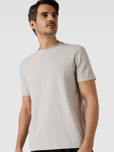 Emporio Armani T-shirt z drobno fakturowanym wzorem Jasnoszary 3