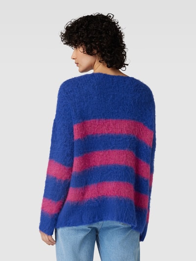 miss goodlife Gebreide pullover met streepmotief van een mix van wol en alpaca Marineblauw - 5