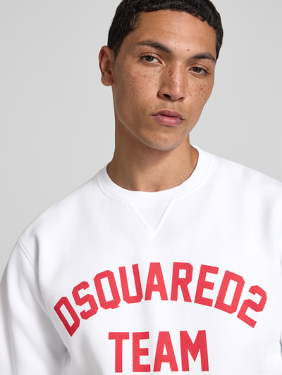Dsquared2 Sweatshirt mit gerippten Abschlüssen Weiss 3