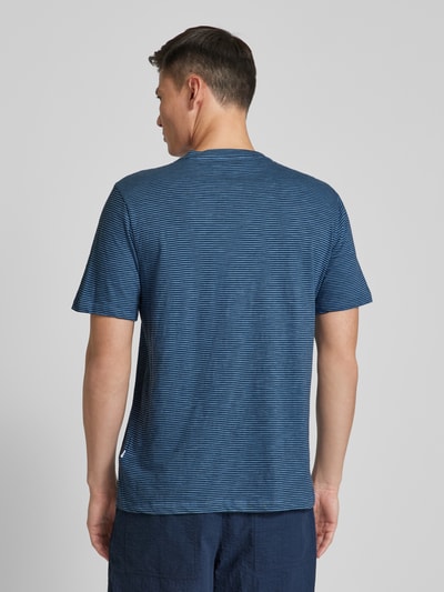 Knowledge Cotton Apparel Regular Fit T-Shirt mit Rundhalsausschnitt Modell 'Narrow' Blau 5