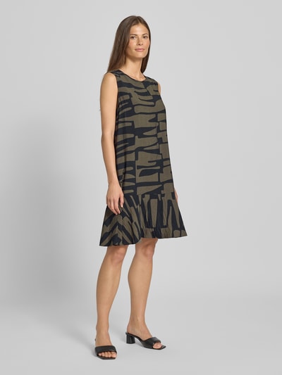 OPUS Knielanges Kleid mit Rundhalsausschnitt Modell 'Wenola' Petrol 1