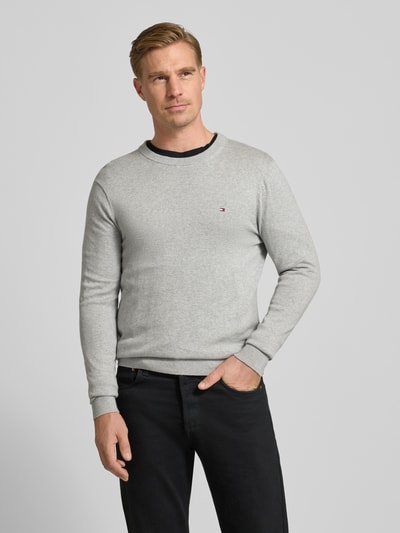 Tommy Hilfiger Regular Fit Strickpullover aus Baumwoll-Kaschmir-Mix Hellgrau Melange 4