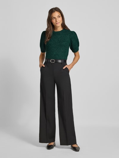 Vero Moda Regular Fit Strickpullover mit Woll-Anteil Modell 'NOVAH' Dunkelgruen Melange 1