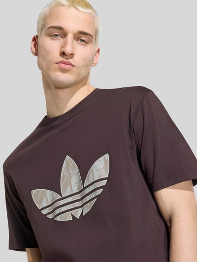 adidas Originals męski t-shirt o kroju regular fit z czystej bawełny Ciemnobrązowy 3