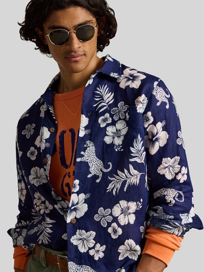 Polo Ralph Lauren Regular Fit Freizeithemd aus reinem Leinen Dunkelblau 3