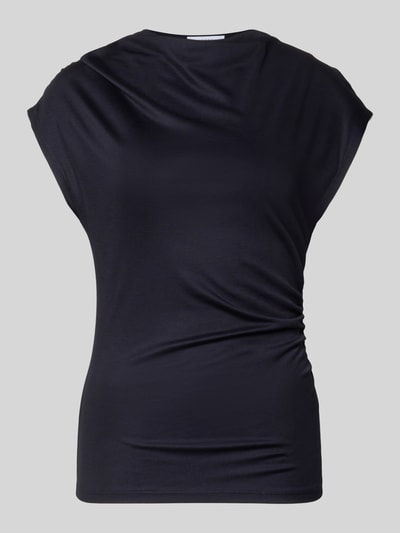Productfoto, T-shirt uit zuiver viscose met ronde hals, slim fit, kapmouwen, ruglengte maat 36: 66 cm, T-shirt uit viscose met ronde hals van comma
