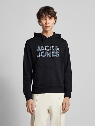 Jack & Jones Hoodie mit Label-Print Modell 'BRYAN' Black 4