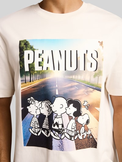 Tom Tailor Denim Relaxed Fit T-Shirt aus reiner Baumwolle mit Peanuts Frontprint Offwhite 3