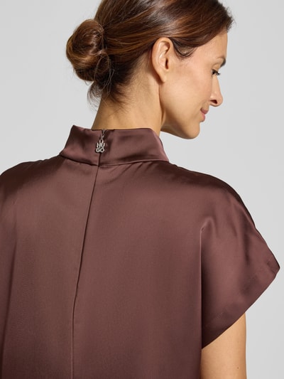 HUGO Regular fit blouse met opstaande kraag, model 'CANELI-1' Chocoladebruin - 3