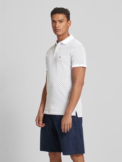 Tommy Hilfiger Slim Fit Poloshirt mit Label-Stitchings Modell 'FLAG CUFF' Weiss 4