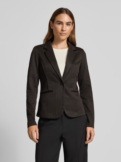 ICHI Slim Fit Blazer mit Viskose-Anteil Modell 'Kate' Dunkelbraun 4