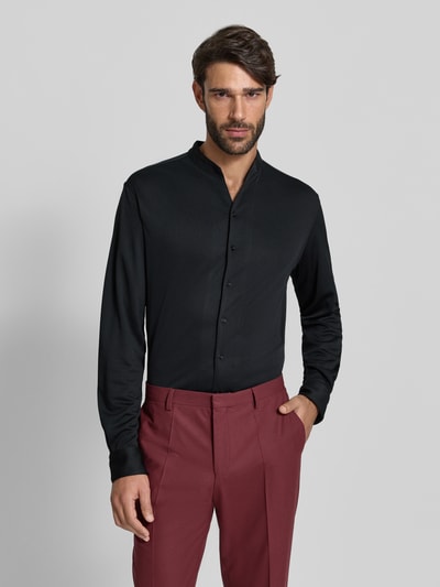 Emporio Armani Slim Fit Freizeithemd mit Stehkragen Black 4