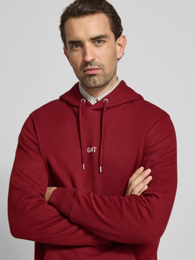 Gant Bluza z kapturem Bordowy 3