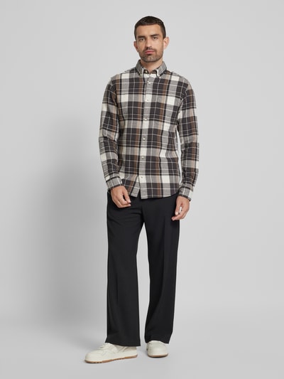 Jack & Jones Premium Regular fit vrijetijdsoverhemd met button-downkraag, model 'BLUBROOK' Middenbruin - 1