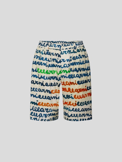 Marni Shorts mit Allover-Logo-Print Hellgelb 2