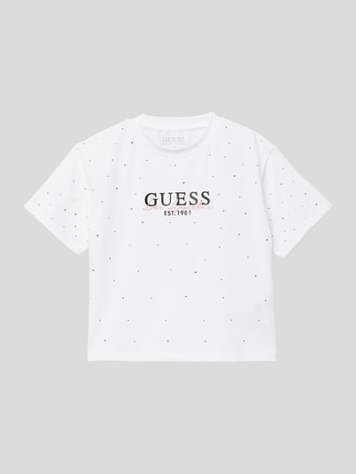 Guess T-Shirt mit Label-Print Weiss 1